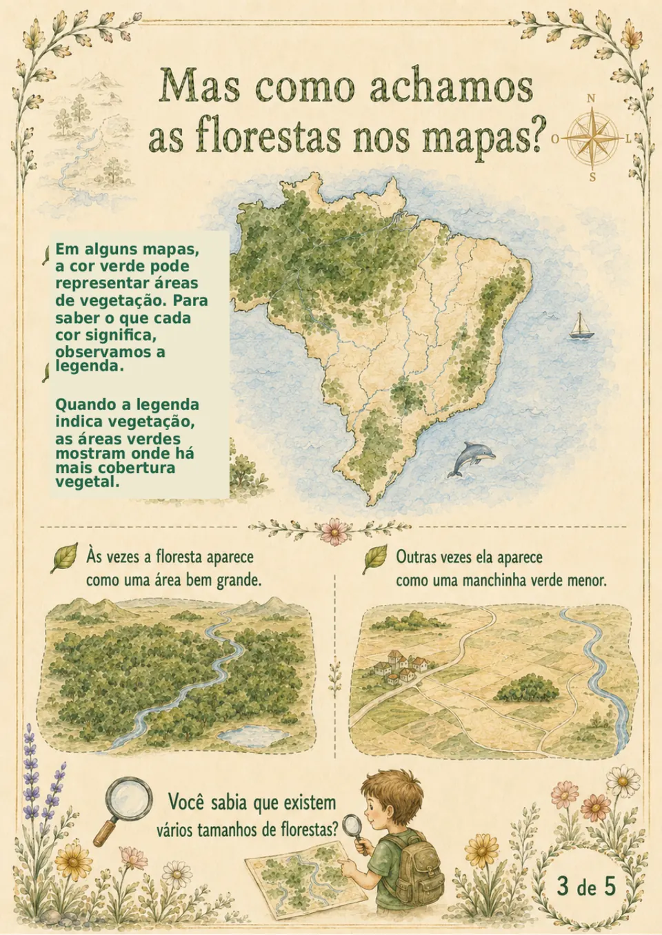 Atividade de Geografia sobre mapas e florestas