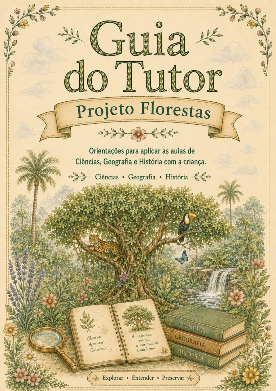 Capa do Guia do Tutor do Projeto Florestas