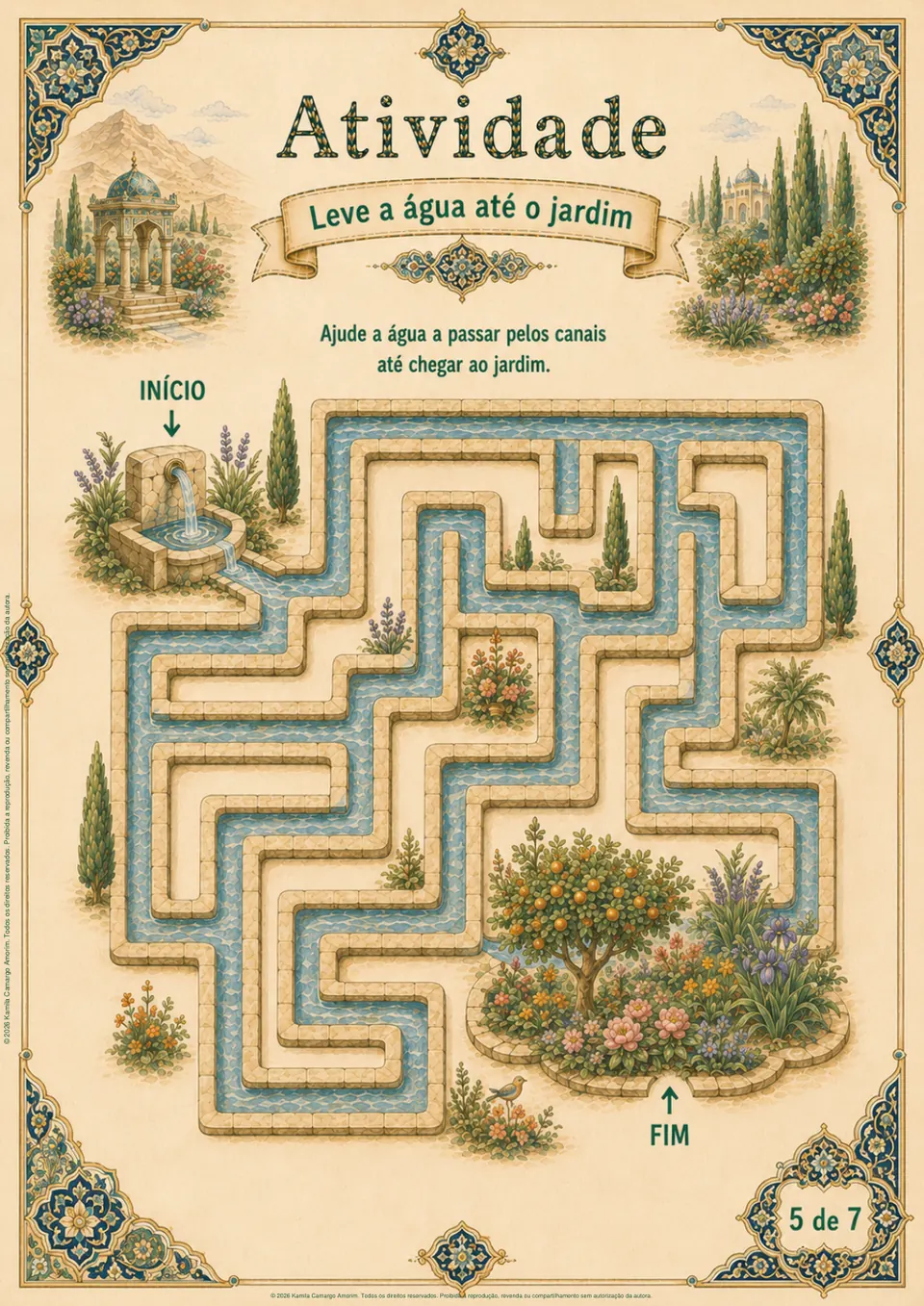 Atividade sobre jardins do Império Persa